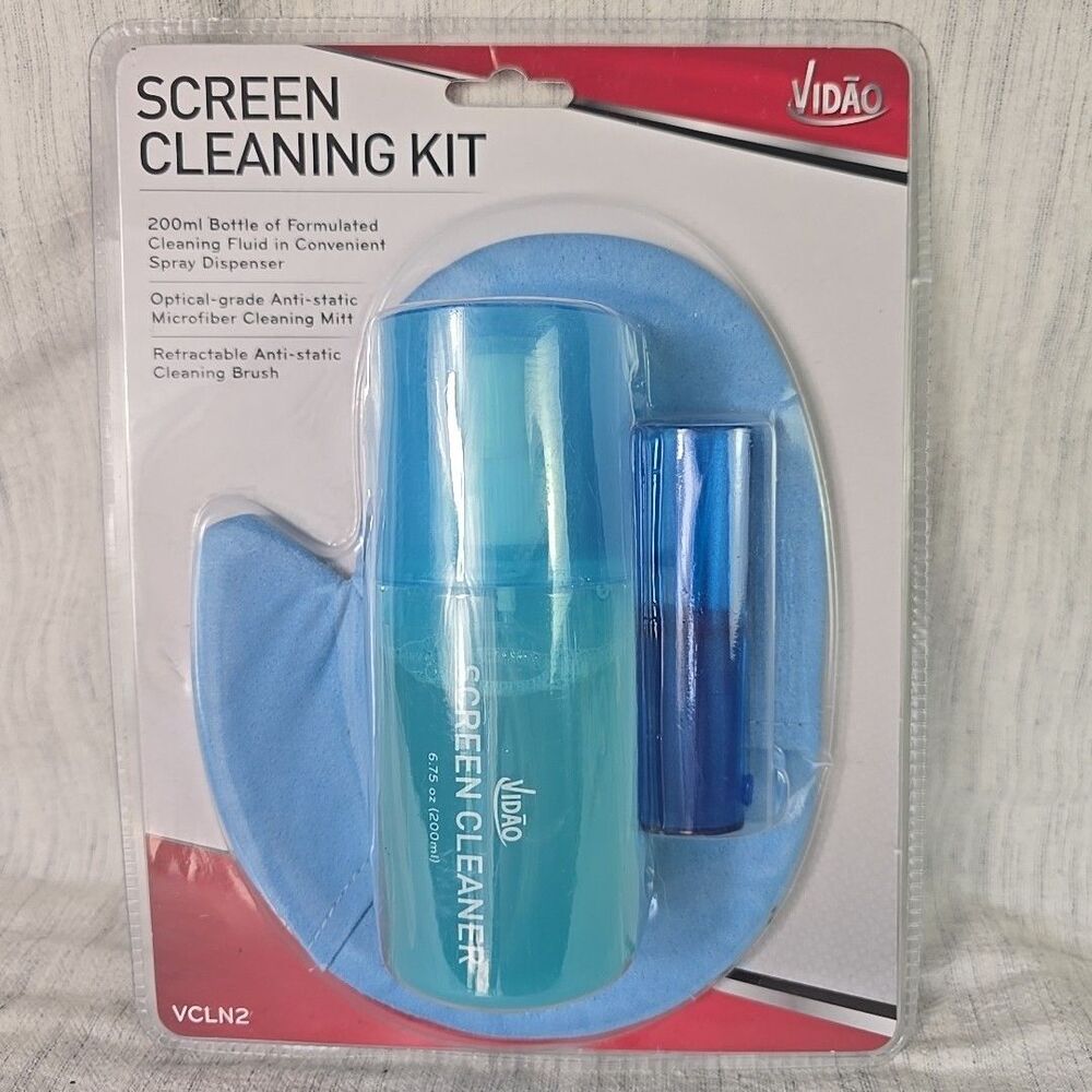 VIDAO Screen Cleaning Kit VCLN2 – 200ml Spray, Brush & Mitt – New Sealed